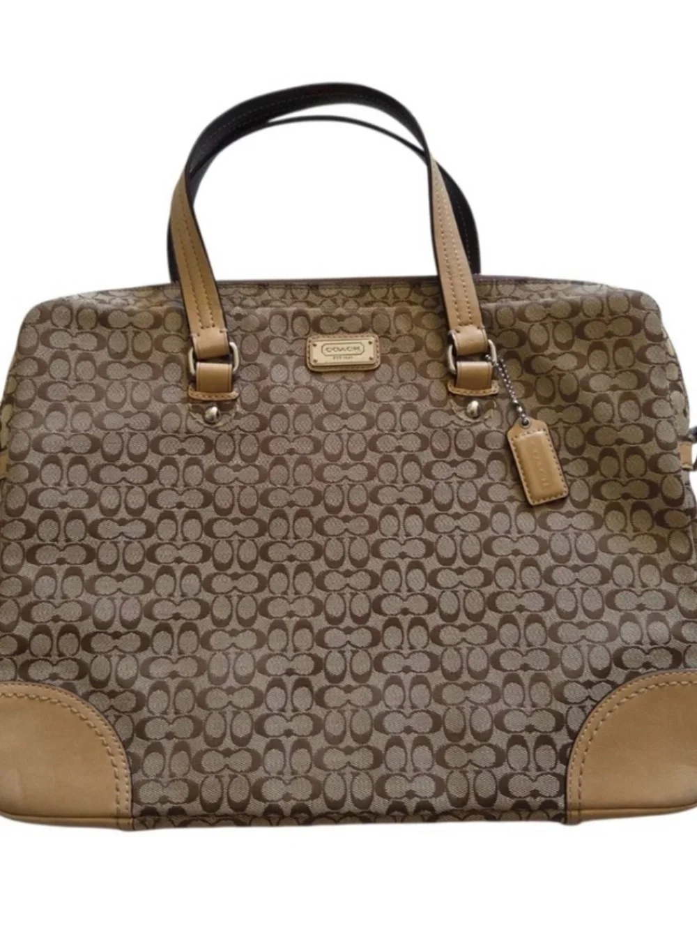 Coach Vintage Brown/Tan Signature Laptop Satchel
